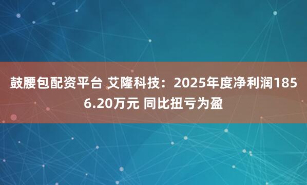 鼓腰包配资平台 艾隆科技：2025年度净利润1856.20万元 同比扭亏为盈